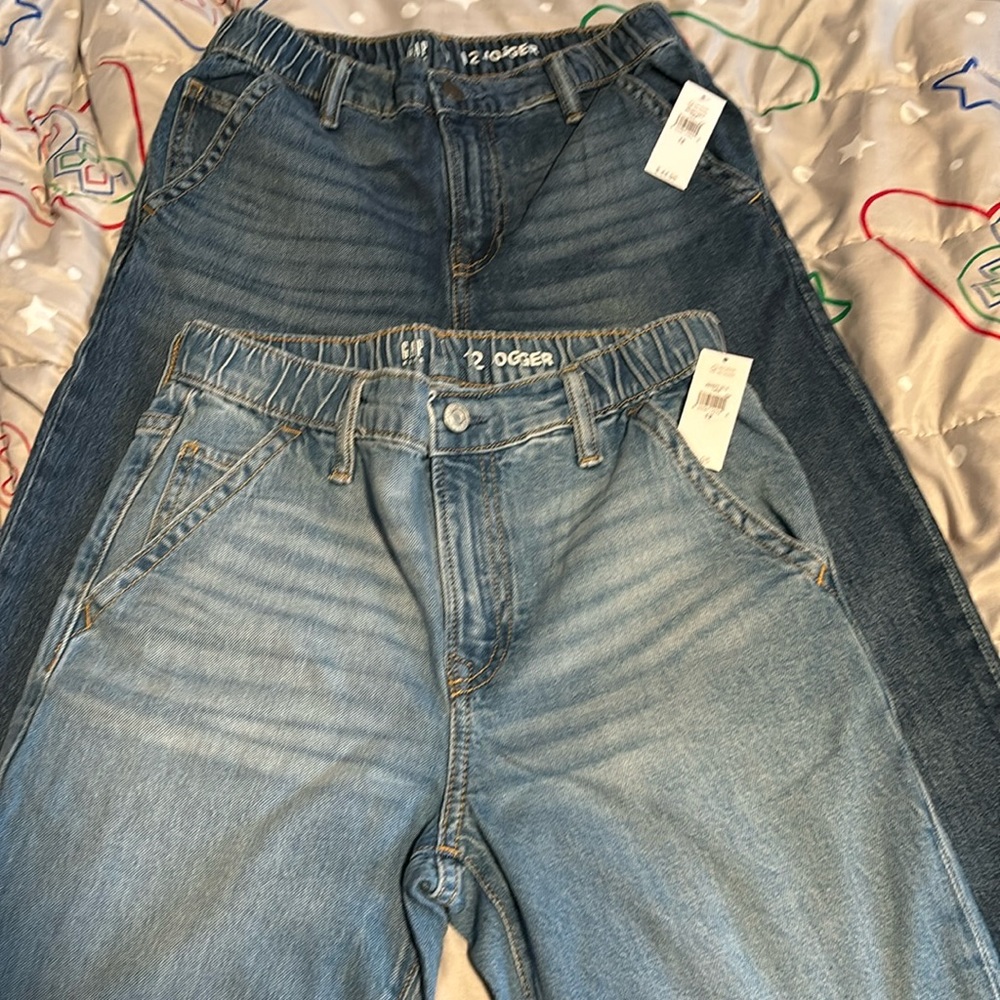 2 pairs of brand new GAP denim elastic waist joggers